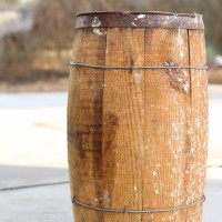 Small Vintage Wood Barrel