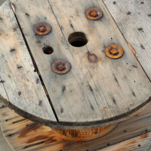 Vintage Wood Spool Side Table
