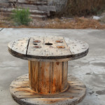 Vintage Wood Spool Side Table