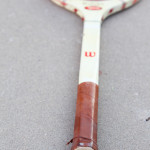 White Wilson Tennis Racket with Leather Grip